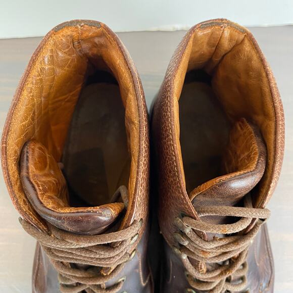 Vintage Cole Haan Country Lace Up Ankle Boots Men 10M Brown Leather Rugged Work - Picture 4 of 15